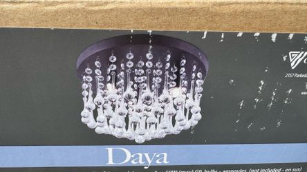 NEW Canarm Daya Crystal Flush Mount Ceiling Light – Oil Rubbed Bronze