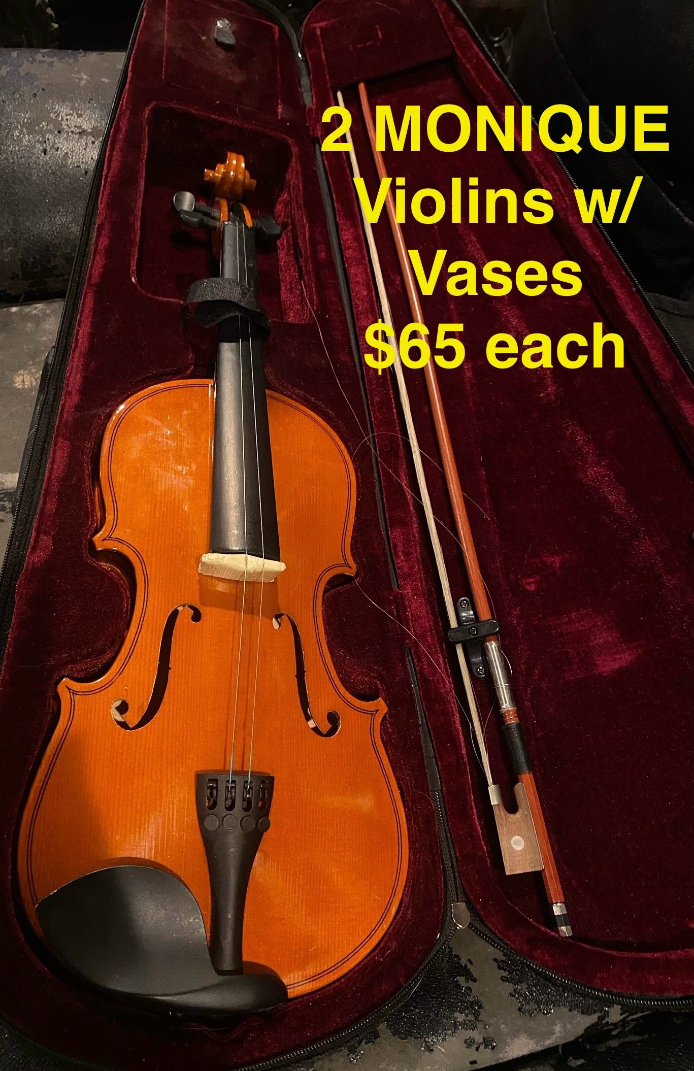2 Monique VIOLINS 🎻 W/ Cases