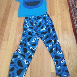 Adult Size L- Cookie Monster Pajamas