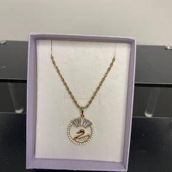 Swan Necklace Laminated Gold