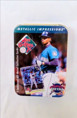 Ken Griffey Jr Metallic Impressions 5 Metal Card Set With Tin