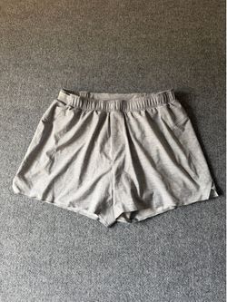 Lululemon Men’s Gray Lined Athletic Shorts Pockets Drawstring Size Large 4in