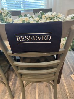 12 Black Cloth Reserved Signs
