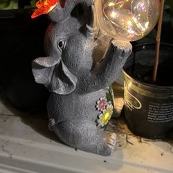 Elephant Solar Statue