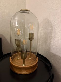 Glass Dome Table Lamp with Edison Bulbs