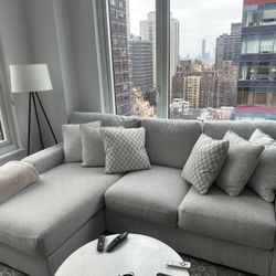 Ashley 2-Piece Sectional Sofa with Chaise – Light Gray | Like New
