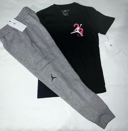 Jordan Boys Youth 2pc Cargo Jogger & Tee Set- Small