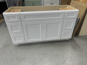 60” vanity with 6 solid wood drawers, Special price. Cabinet only, countertop not included.