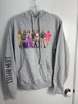 Taylor Swift Grey Eras Hoodie Sweatshirt Sz Adult Small Debut to Folklore Eras