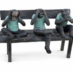 Life Size Bronze Monkey Bench 
