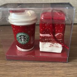 Starbucks Xmas Ornaments Bag Coffee And To Go Cup 