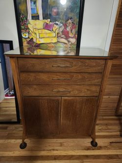 Mid 20th Century Modern Sculptural Walnut Highboy Dresser