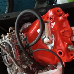 Chevy Sbc Holly Intake And Edelbrock Carb 4barrel 