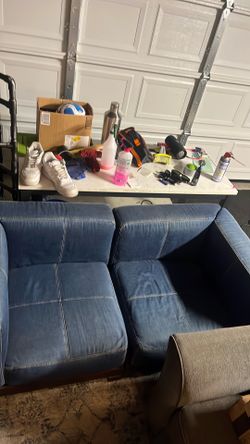 Denim love seat/couch