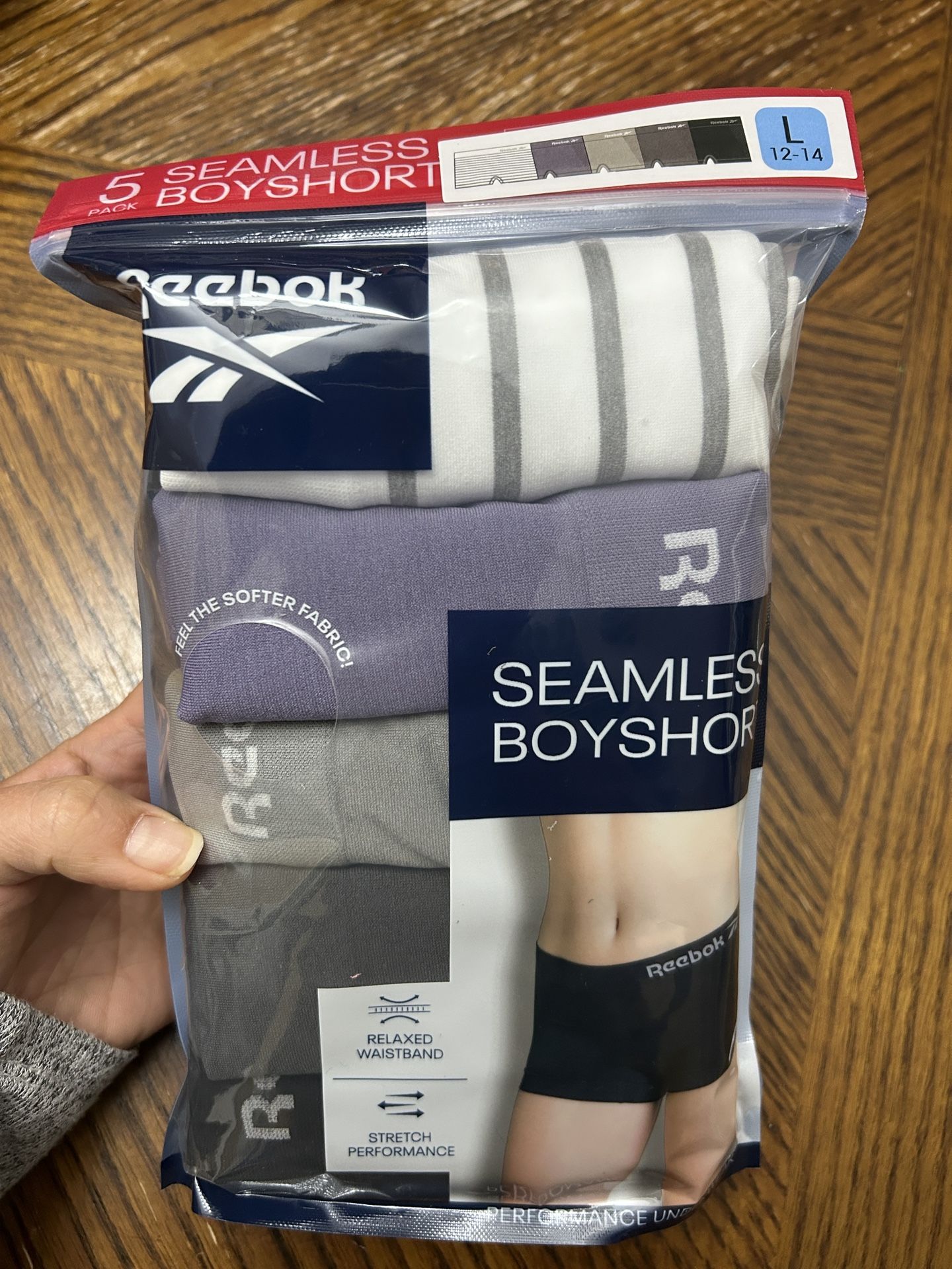 NWT Reebok Boys seamless performance underwear 5 pack size L 12/14