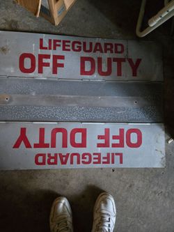 Double Sided metal lifeguard duty sign