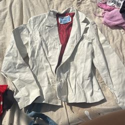 Real Leather White Jacket