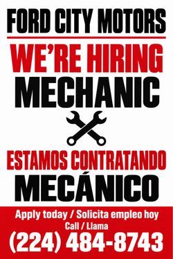 WE’RE HIRING A MECHANIC!