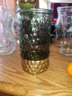 Textured glass vase