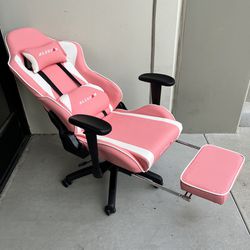 New In Box Alistar Premium Pink Gaming Office Computer Chair With Footrest And Adjustable Armrest Game Furniture 