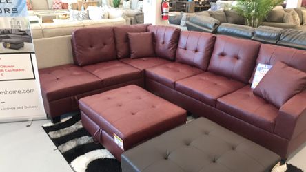Sectional with storage ottoman and chaise