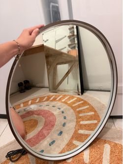 Back lighting oval vanity mirror