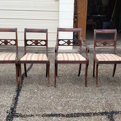 6 Antique Chairs along With Duncan Phyffe Dropleaf Table With 3 Inserts