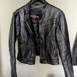 Women's Leather Jacket, Unworn, Cafe Racer Style, Size XS