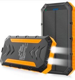 Solar Power Bank, 42800mAh Portable Charger, QC 3.0 Fast Charger 15W 4 Ports US