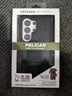 Pelican Voyager Samsung Galaxy S26 Ultra Case - Rugged Phone Case - Black (Built-In Magnetic)