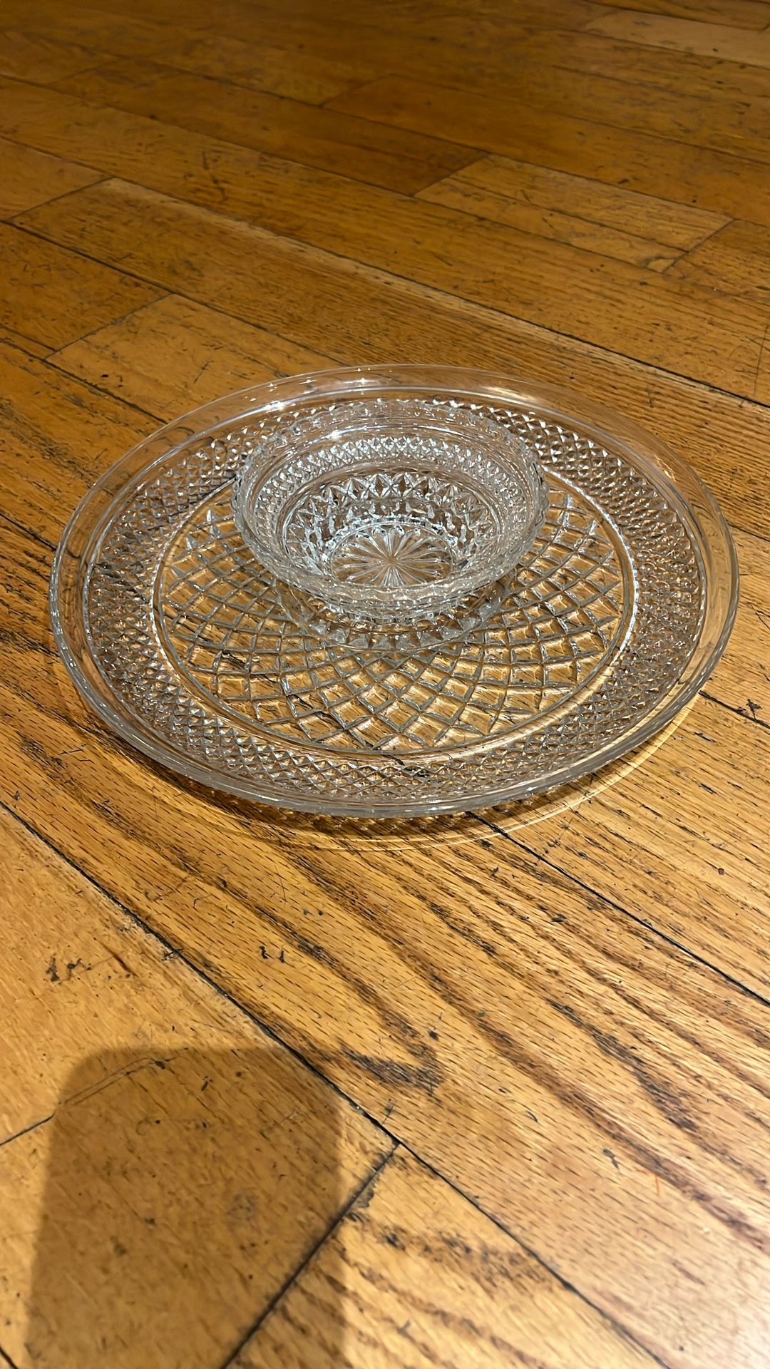 Crystal Serving Platter & Bowl