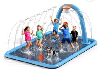Octaplay Dog Splash Pad with Basketball Hoop,