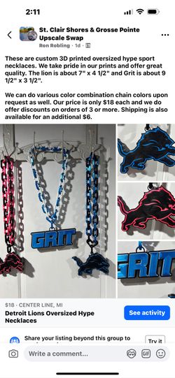 Lions Oversized Chainlink Necklaces