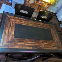 60" Glass Top Dining Table 