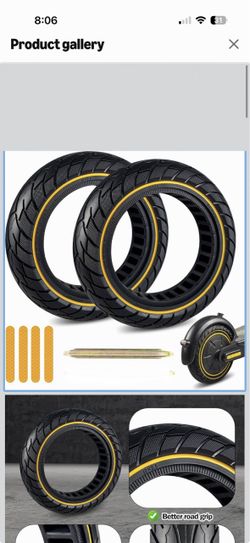 60/70-6.5 Scooter Tire 10x2.5 Inch Tubeless Solid Rubber Tire for Hiboy S2 MAX Segway Ninebot MAX G30/G30LP/G30P Gotrax G5/G6 Electric Scooter Replace