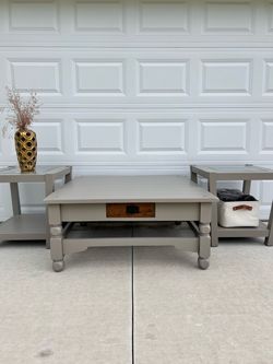 Gray Coffee Table and End Tables Set