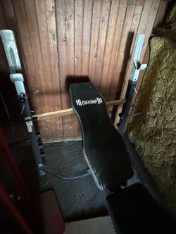 Olympic bench with curl and leg extensions
