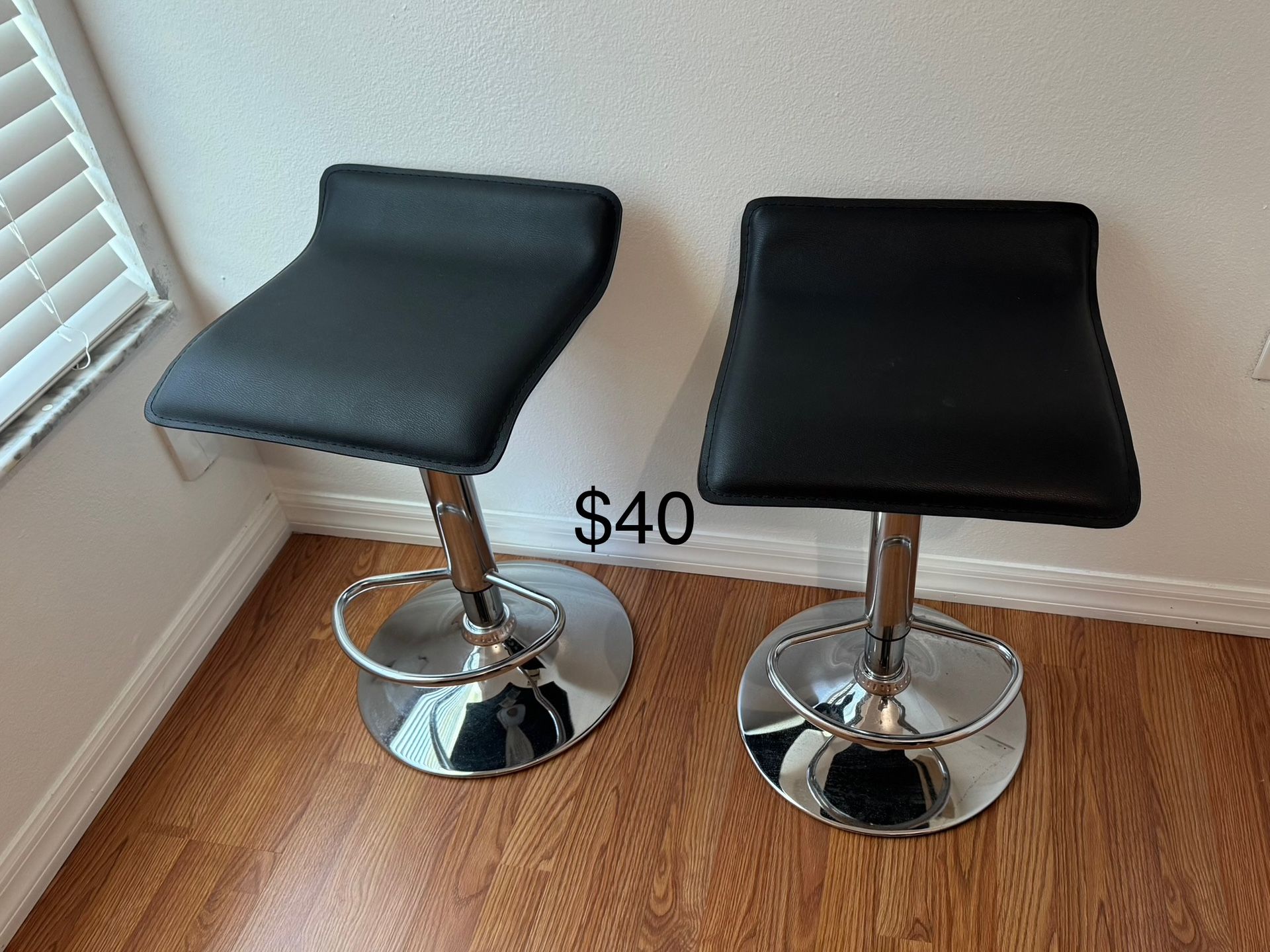 Set of 2 Black Bar Stools – $50
