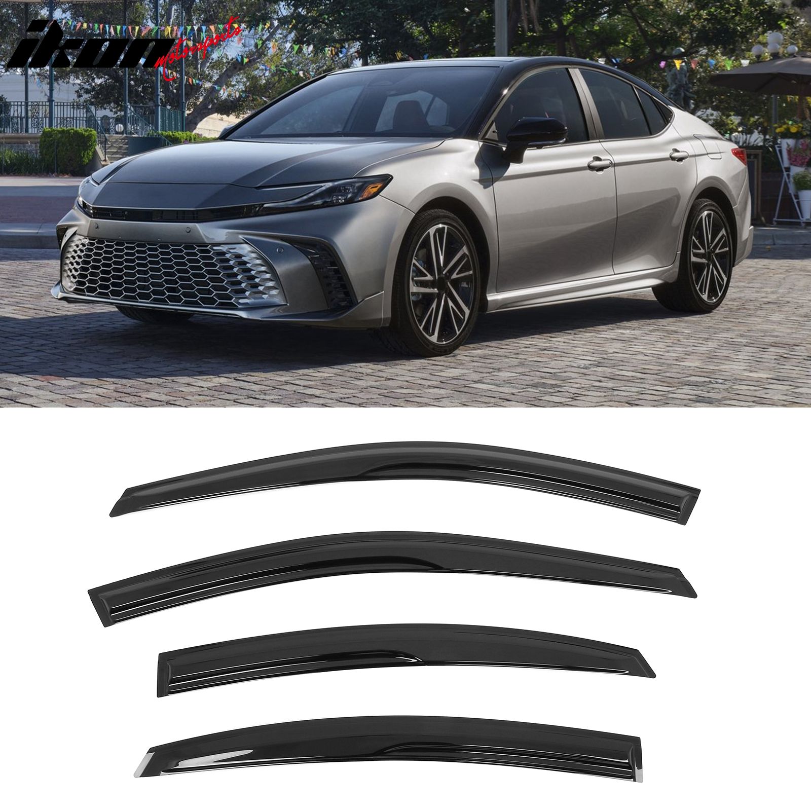 Fits 2025 Toyota Camry Mugen Style Tape on Window Visors Sun Rain Vent Deflector