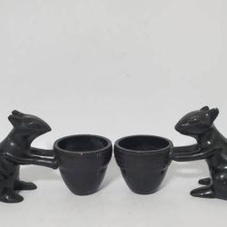 Crate & Barrel Brass Painted Squirrel Acordé Tea Light Candle Holder 5 1/4" x 2 1/8".