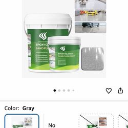Floor paint package-3 gallons, Gray，epoxy colored sand floor paint，marble texture complete self-leveling epoxy floor paint, industrial grade garage, b