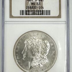 1881 S Morgan Silver Dollar NGC MS63 Graded 