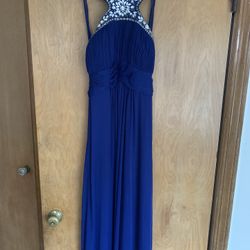 Halter Strap Royal Blue Dress Size 4