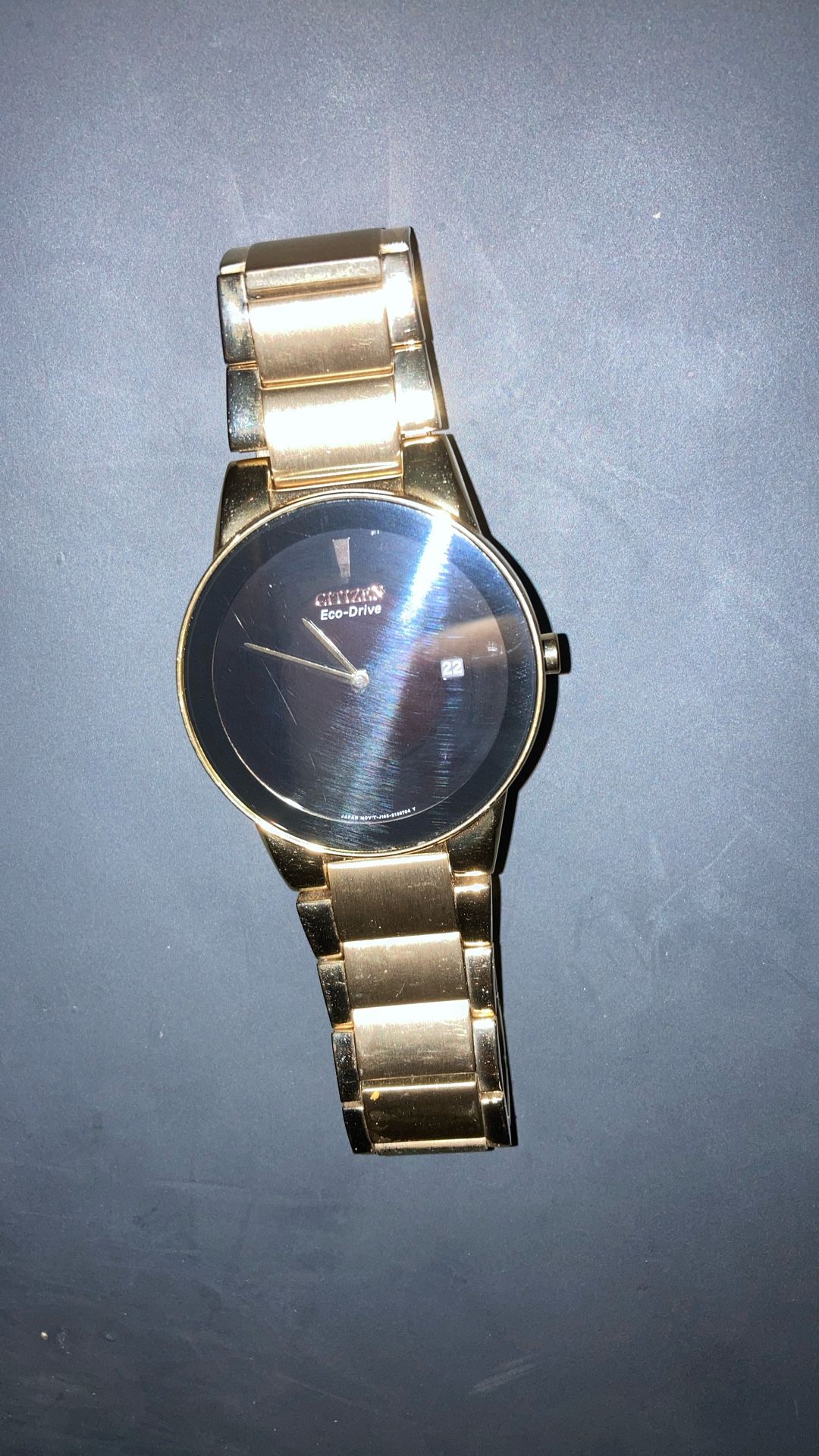 Gold Citizens Watch Eco Drive, Black Face 