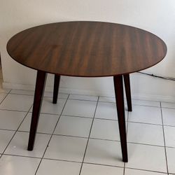 Dining Table $40, small, round, Mid-Century style, dark wood