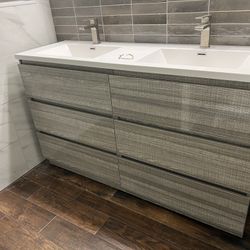 Moa 60” Bathroom Double Sink Vanity