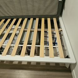 White Wooden Queen Bed Frame