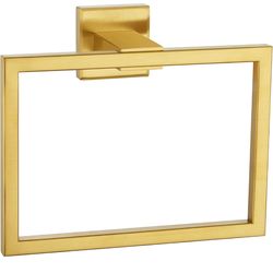 Angle Simple Hand Towel Holder Brushed Dark Gold, SUS 304 Stainless Steel Square Towel Ring for Bathroom Wall, 7.09 Inches