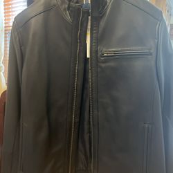 New Cole Haan Leather Jacket Size M 