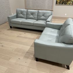 Leather Sofa & Loveseat - Abbyson Atmore Model Like New!